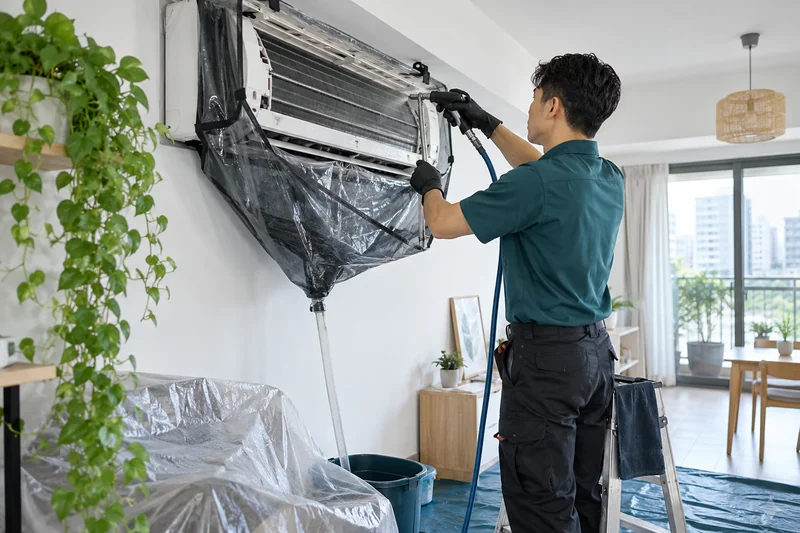 室內冷氣清洗場景
